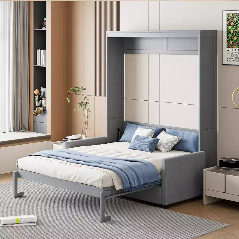 Full Size Murphy Bed with Sofa and Cushion