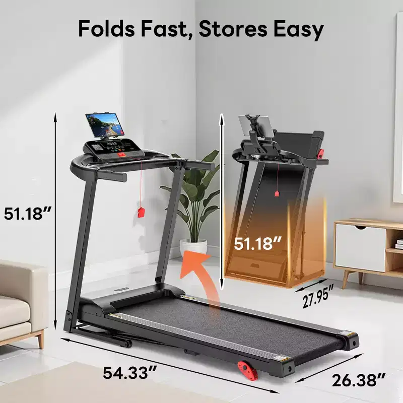 Treadmill on Sale,Treadmills Clearance,Portable Treadmill for Home Use, 71Programs, Music Speakers,Running Walking Jogging,Knee Strap Gift