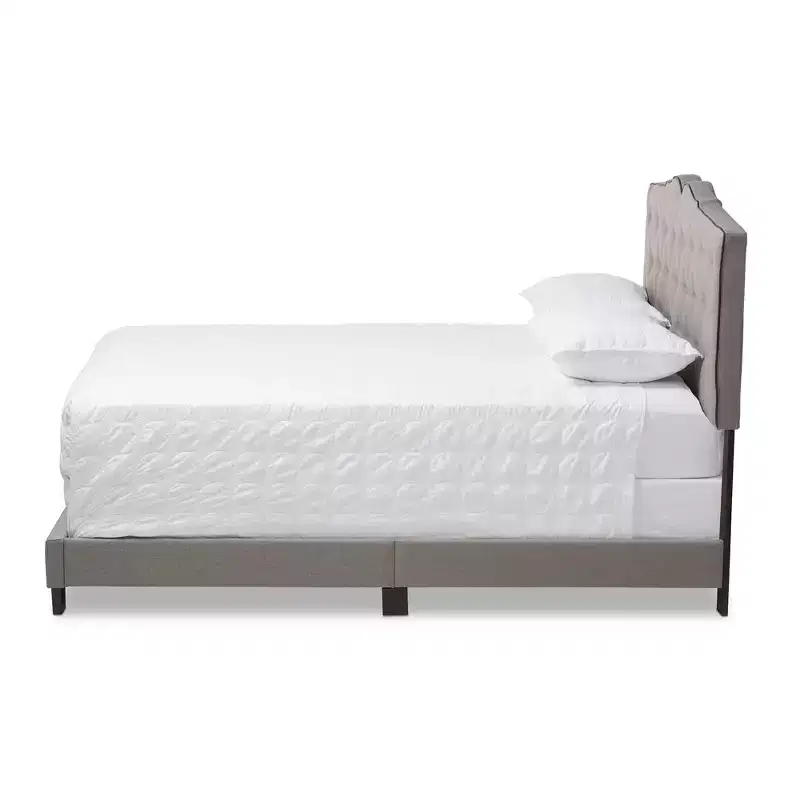 Vivienne Modern and Contemporary Fabric Upholstered Bed Light Gray - Baxton Studio